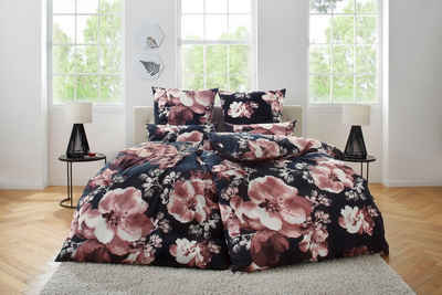 Bettwäsche Melina in Gr. 135x200 oder 155x220 cm, Home affaire, Renforcé, 2 teilig, Bettwäsche aus Baumwolle, florale Bettwäsche mit Reißverschluss