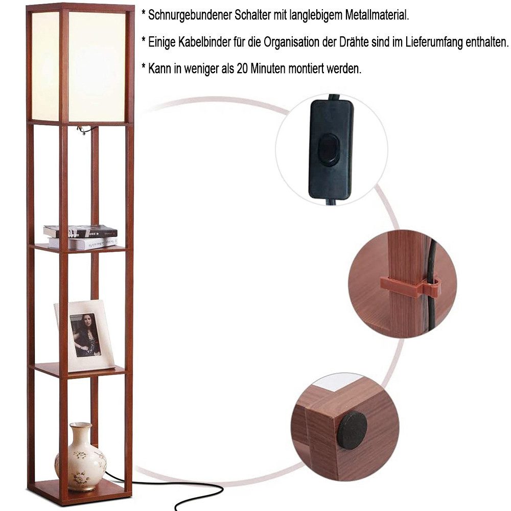 LMaxhome LED Stehlampe Modern aus Holz günstig online kaufen