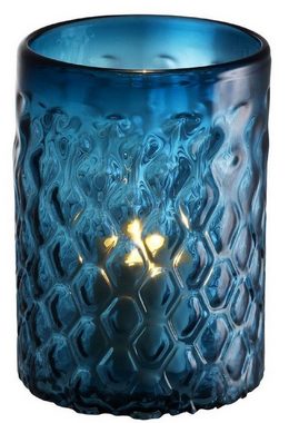 Casa Padrino Kerzenleuchter Luxus Glas Kerzenleuchter Blau Ø 20 x H. 28 cm - Hotel & Restaurant Deko Accessoires