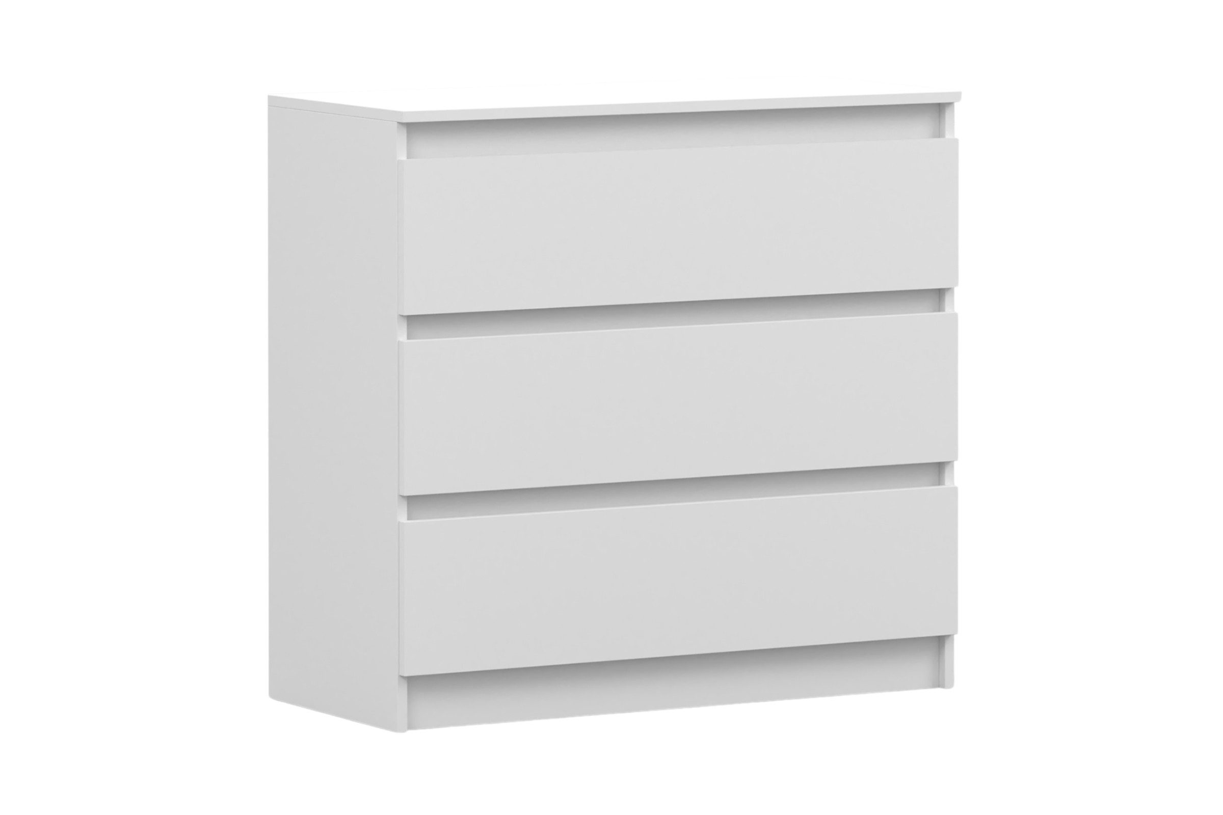 Deine Möbel 24 Kommode SIMO 03, weiß oder kaschmir, 90 cm, 3 Schubladen, SIMO-Kollektion (Set, 1 St., Weiße, grifflose Front, zeitloses Design, robuste Verarbeitung), Sideboard - ideal für Kinder- & Jugendzimmer