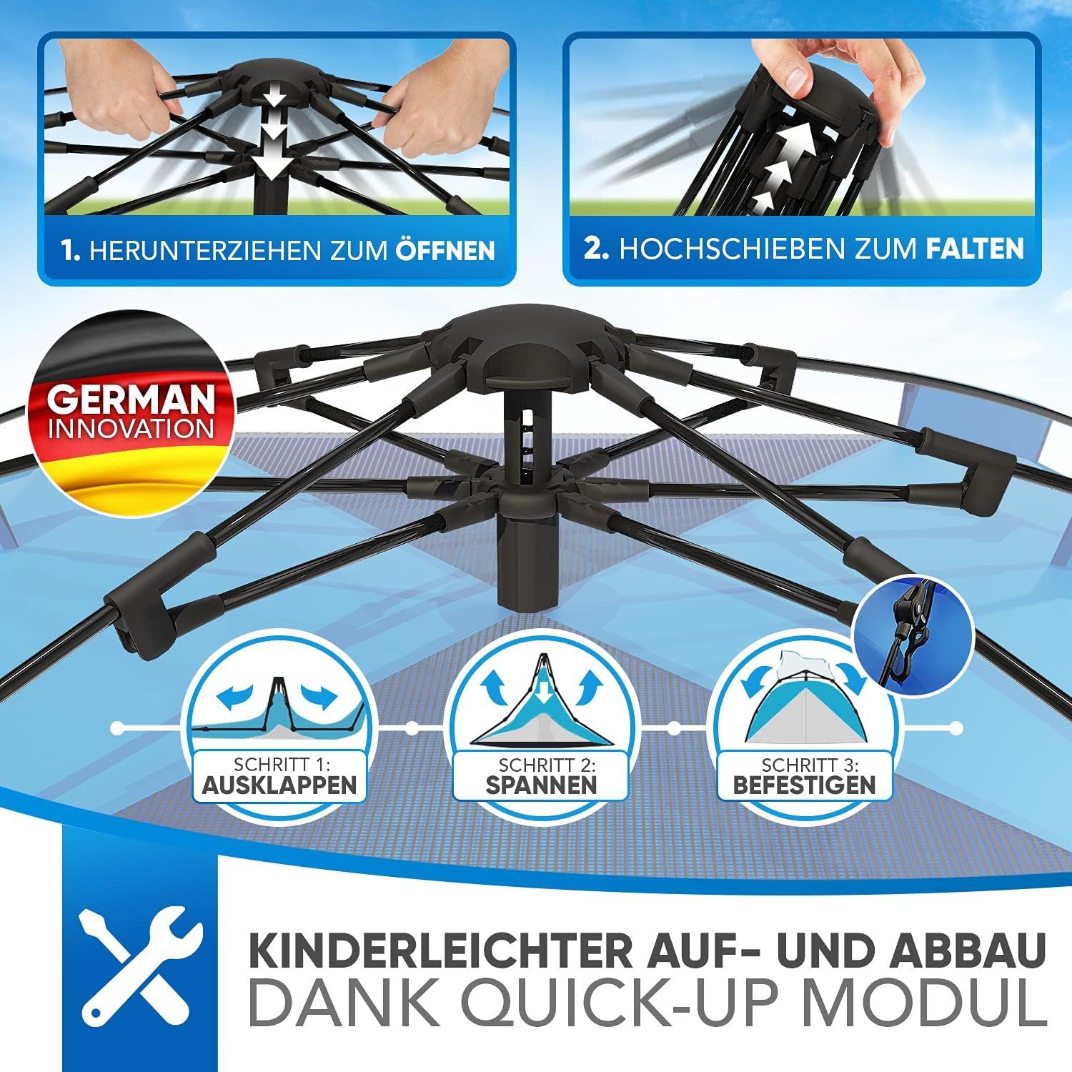 Aretus Wurfzelt Aretus - Wurfzelt 2 - 4 Personen AUF-ABBAU IN 45 SEKUNDEN - günstig online kaufen