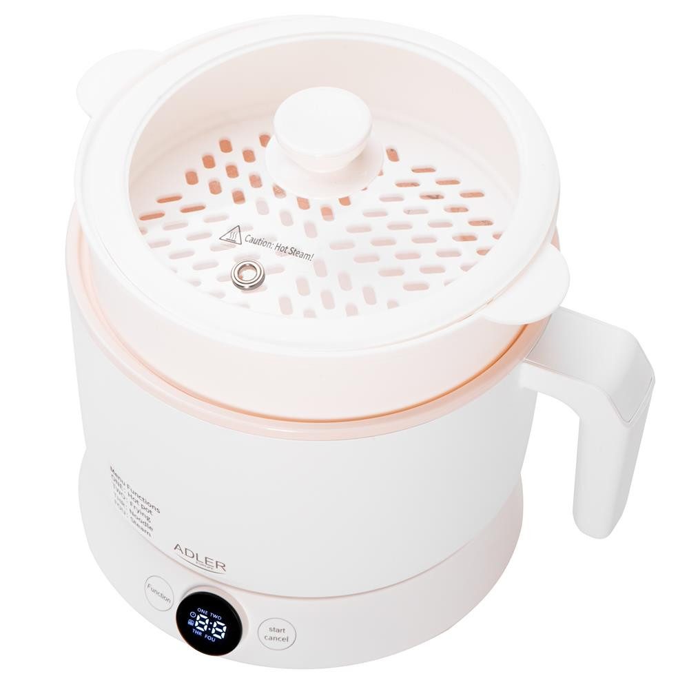 ADLER EUROPE Multikocher AD 6422, 800 W, 1 l Schüssel, LED-Touch-Display, Warmhaltefunktion bis 12 Std., Dampfgaraufsatz