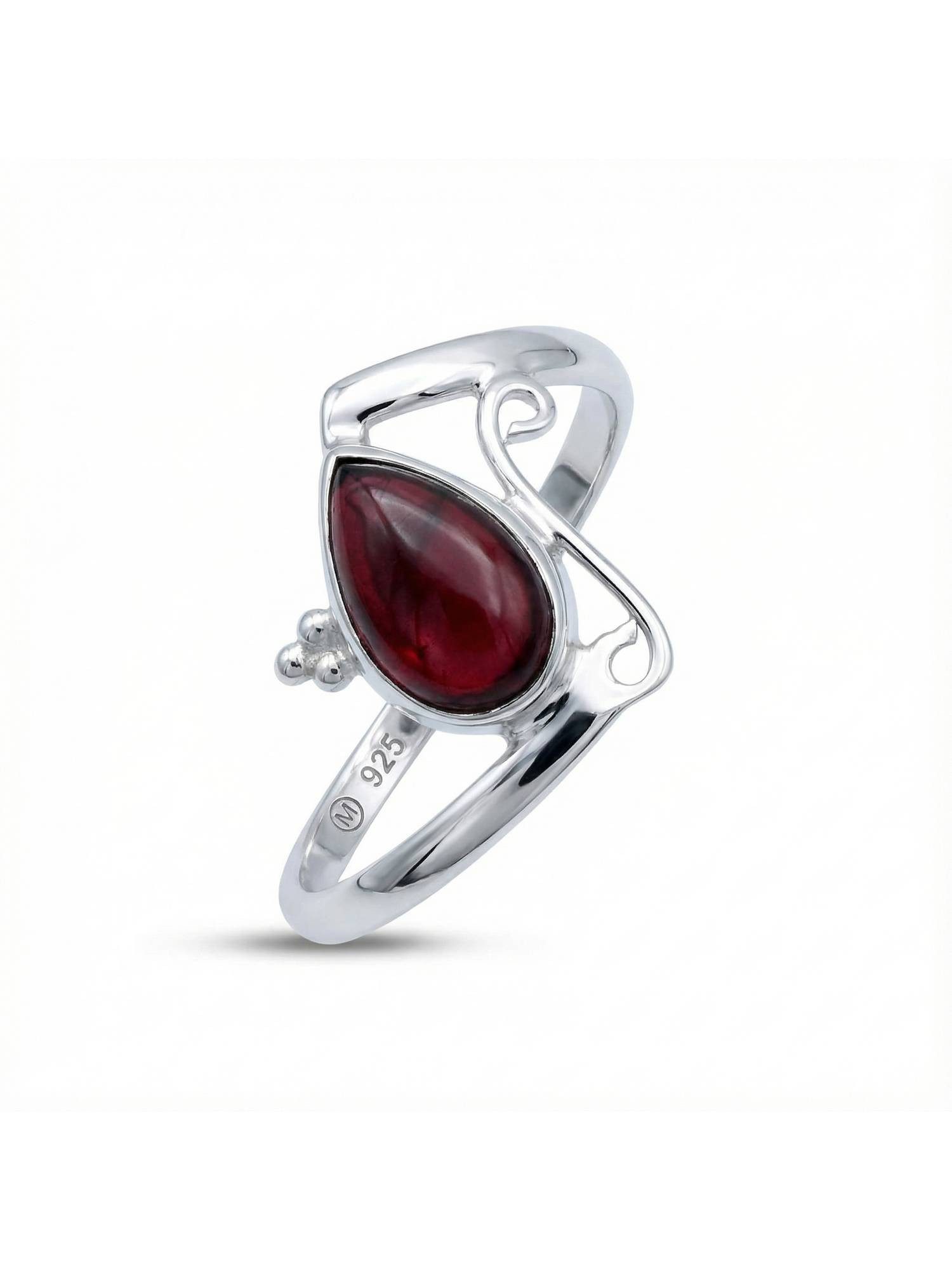 Silberring UHA aus 925 Silber mit Granat