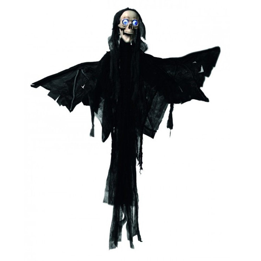 EUROPALMS Dekofigur Todes Engel animiert Halloween Figur 1,6m mit Leuchtaugen