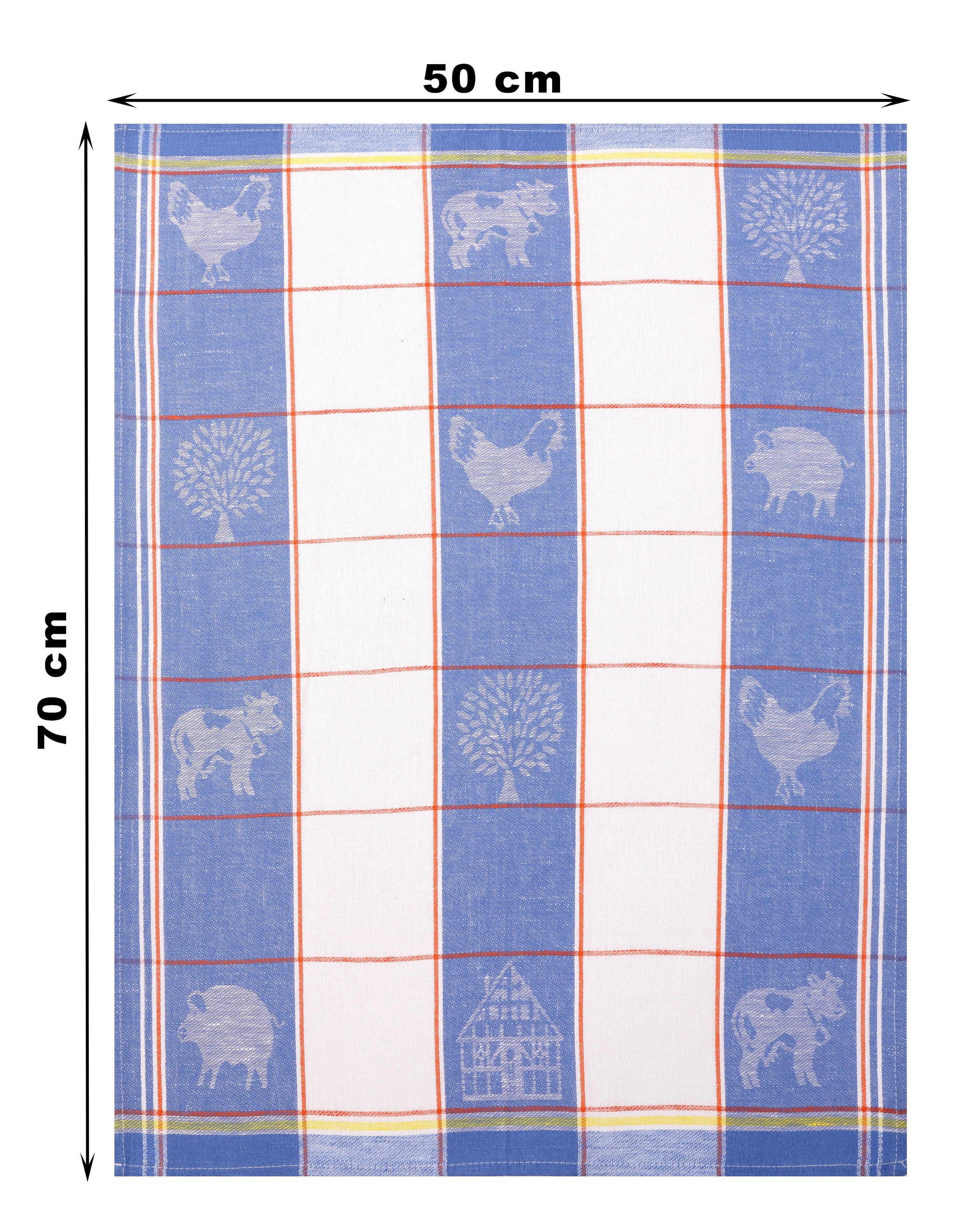 Betz Geschirrtuch 6 Stück Halbleinen Geschirrtücher Hungary Motiv: Tiere 50x70 cm blau, (6-tlg) – Bild 2 von 5