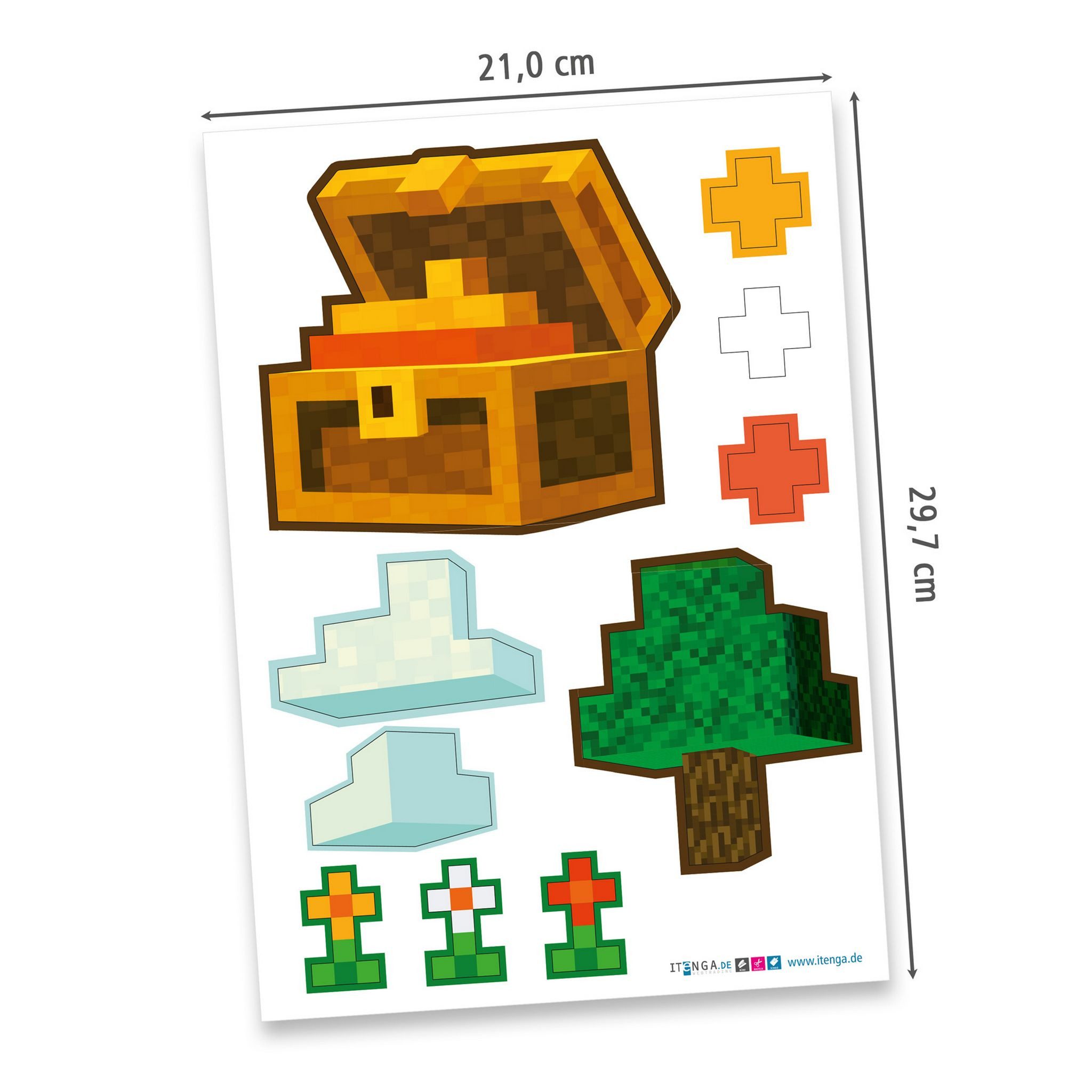 itenga Schultüte itenga DEKO-SET für SCHULTÜTE Blockgame Pixel – Bild 3 von 5