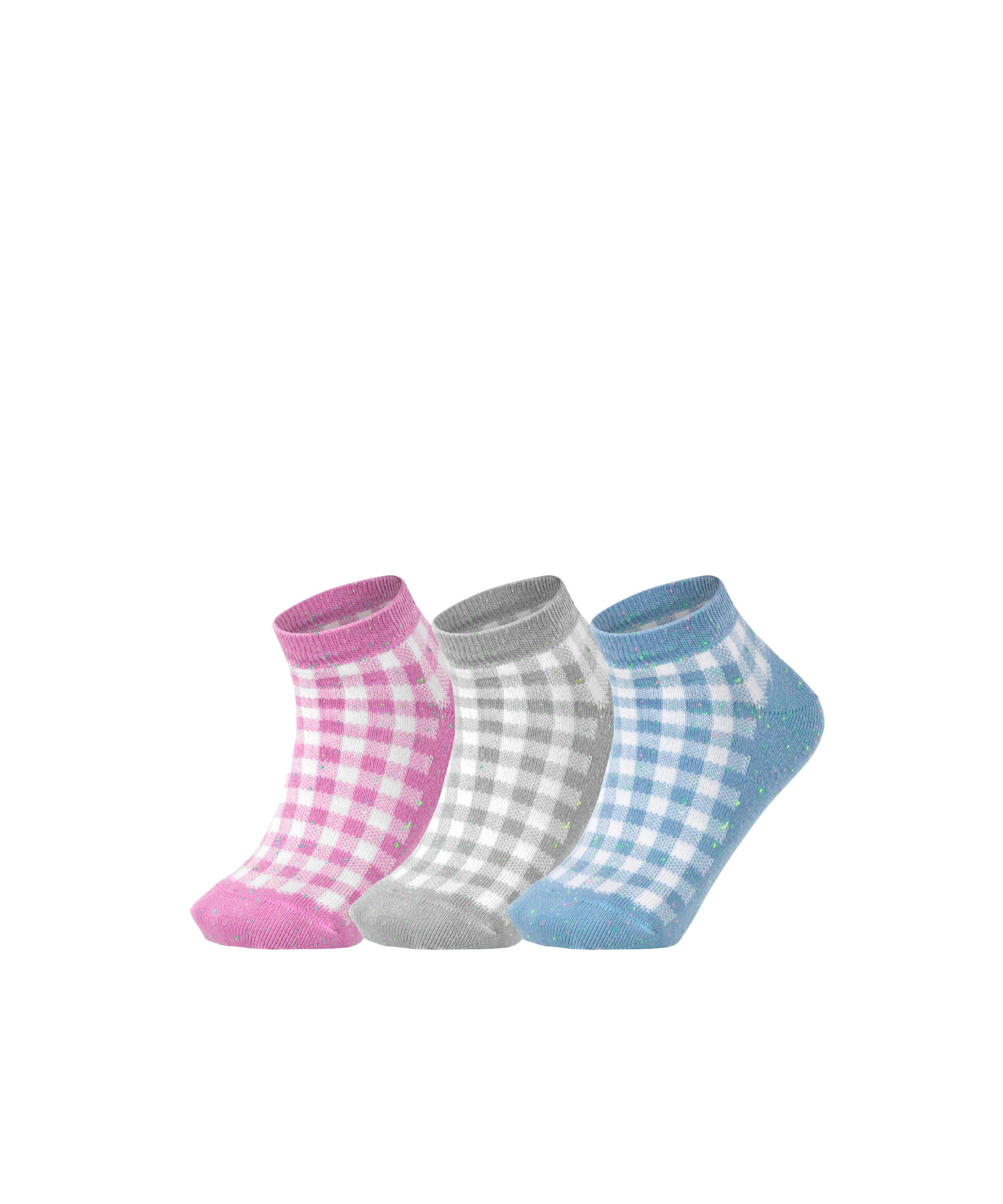 Sneakersocken Pixel Checks 3-Pack Sneakersocken mit Karo Muster