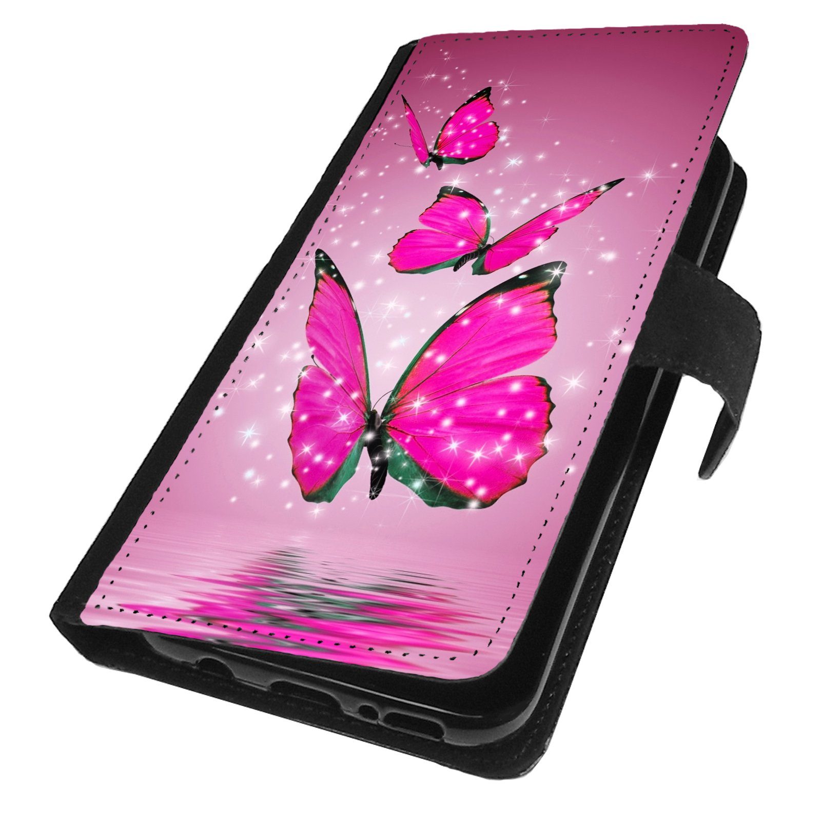 Traumhuelle Handyhülle Für Samsung Galaxy A13 5G / A04s Hülle Motiv 7 Rosa  Pink, Schmetterling Handy Tasche Flipcase Klapphülle Cover Wallet Slim Etui