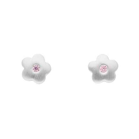 Adelia´s Paar Ohrhänger 925 Silber Ohrringe Ohrstecker Blüte mit Zirkonia, mit Zirkonia Silberschmuck für Damen