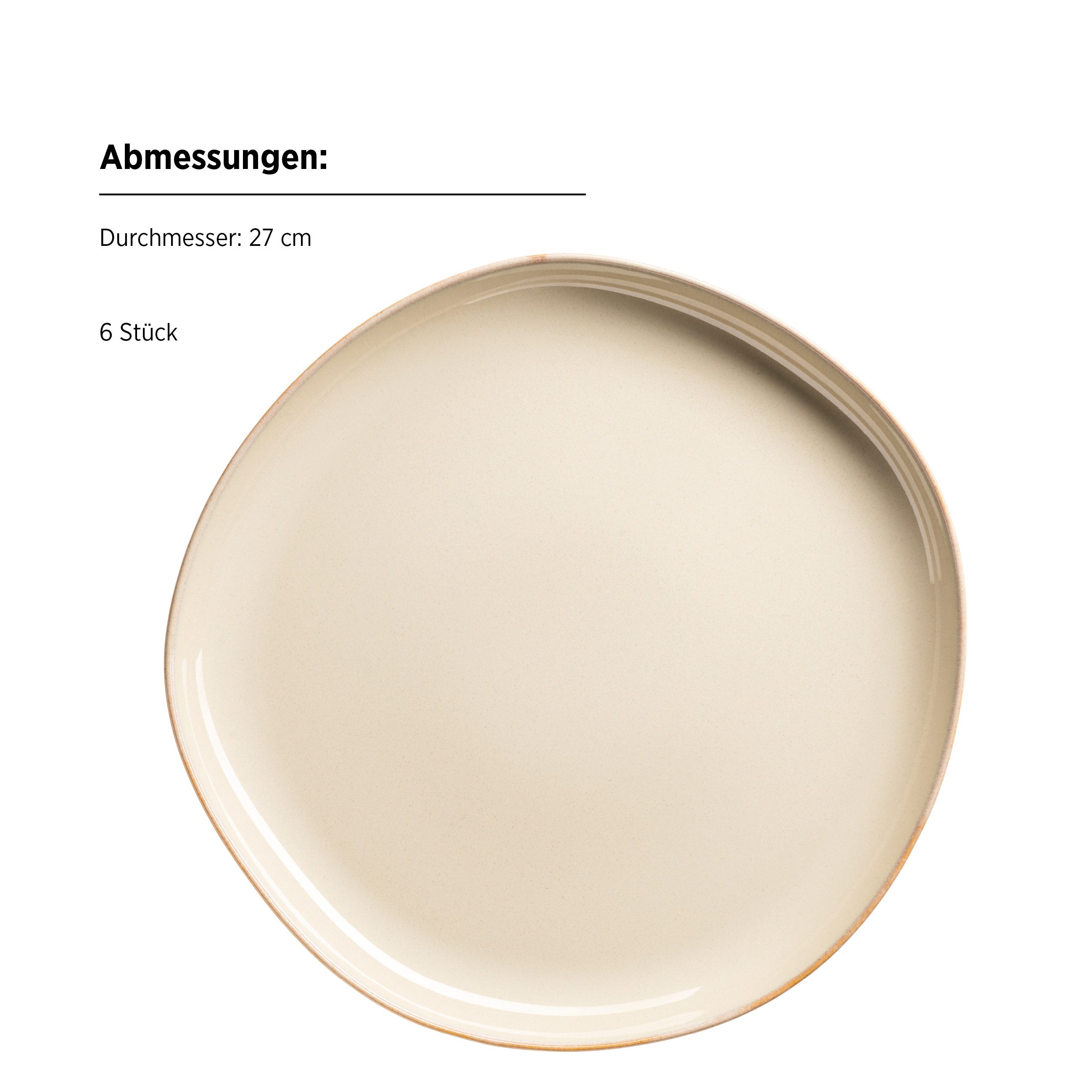 MÄSER Teller-Set Cordelia (6-tlg), 6 Personen, Steinzeug