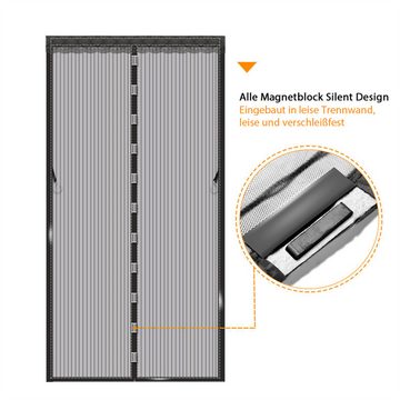 RefinedFlare Moskitonetz,Magnetisches Fliegengitter für Tür, Insektenschutz für Balkontür,Einfache Klebemontage ohne Bohren