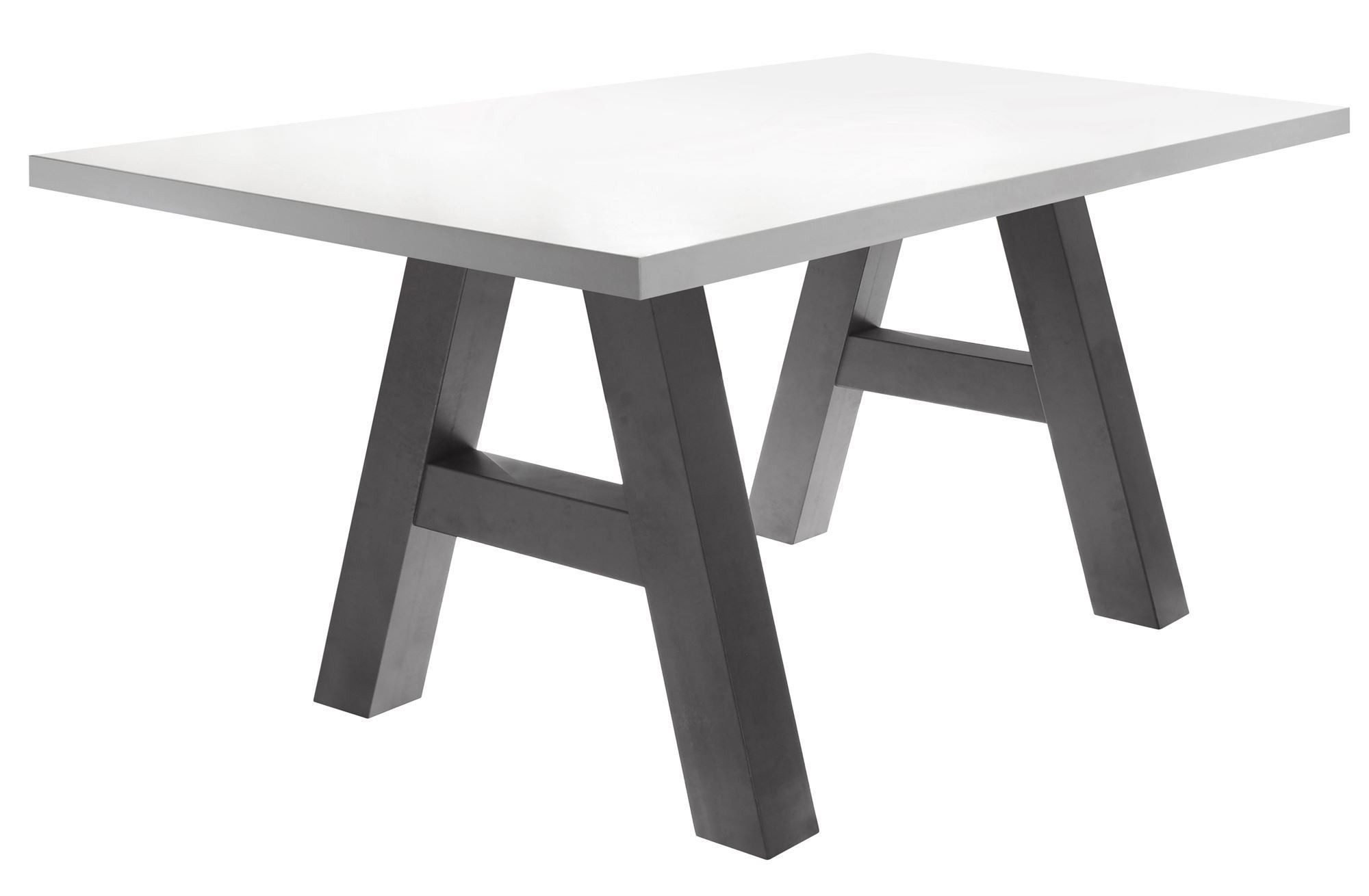 58 aufm Kessel Esstisch Elia 4 140 x 90 x 75 Esstisch Graphit/Weiß Matt Lack 13288-140 (Einzeltisch)