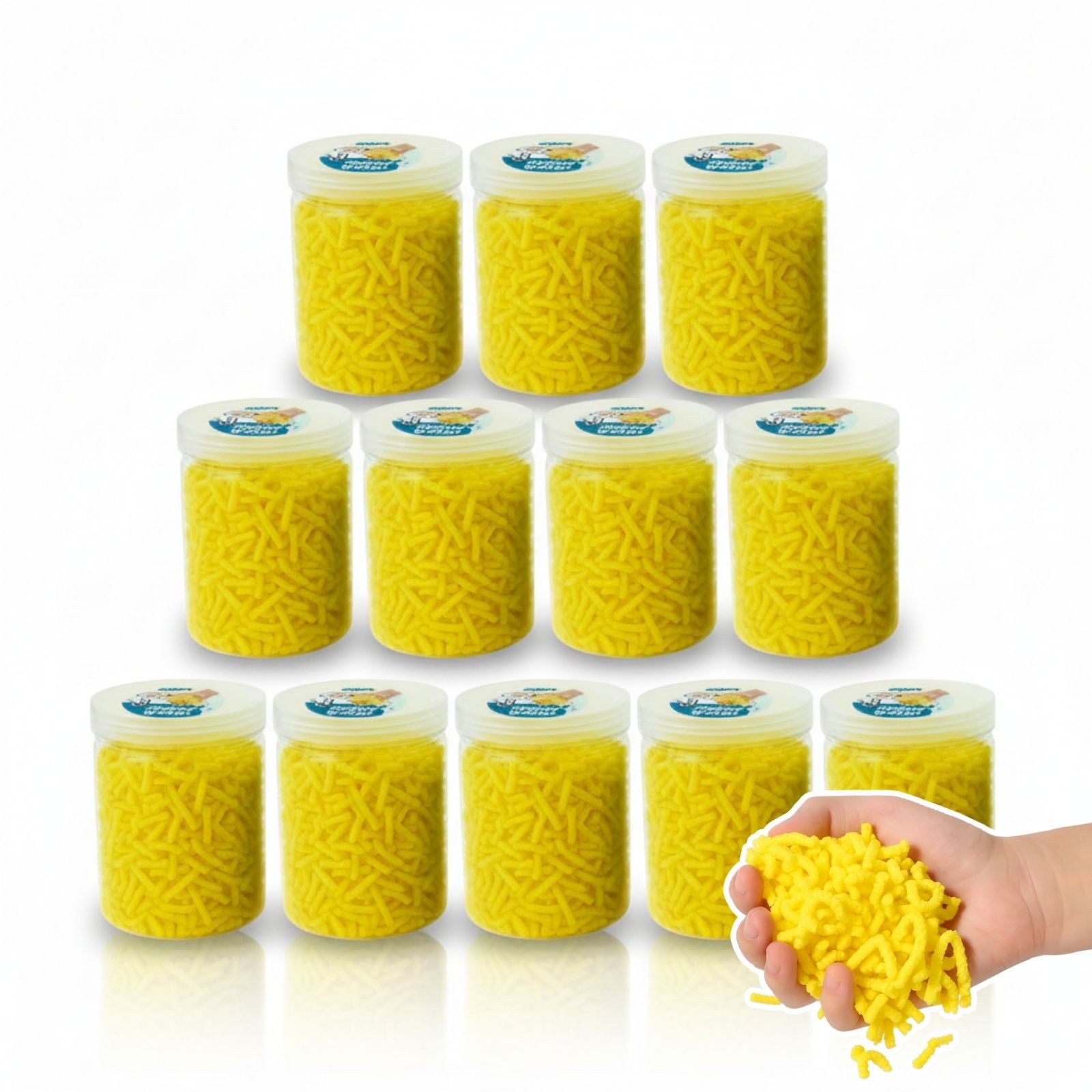 alldoro Fidget-Gadget Squishy Worms, 1440g gelbe Fidget-Würmchen, Sensorisches Anti-Stress Spielzeug mit coolem Zappel-Effekt zum Kneten