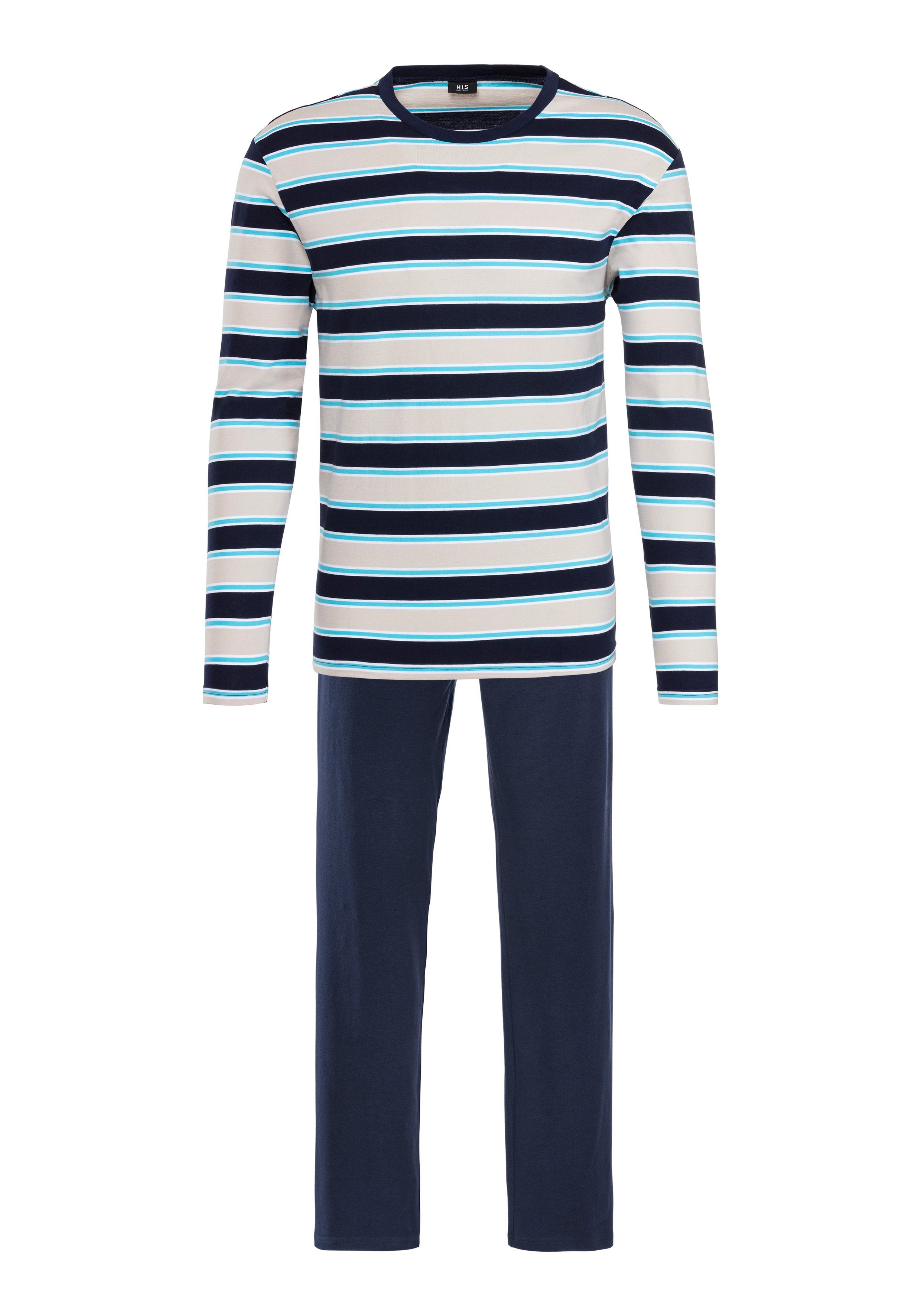 H.I.S Pyjama (2 tlg., 1 Stück) Schlafanzug in schöner Streifenoptik günstig online kaufen