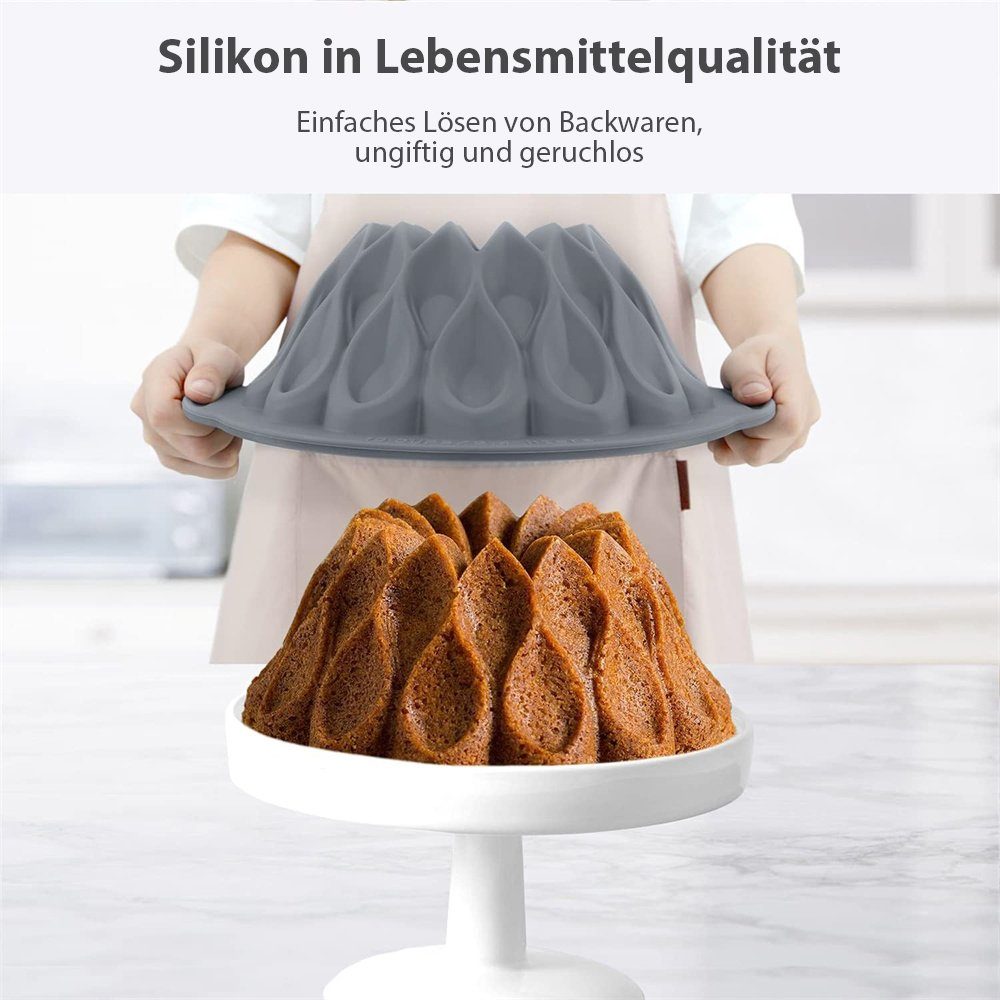 TUABUR Brotbackform Silikon-Kuchenform, 25,4 cm, antihaftbeschichtet, lebensmittelecht