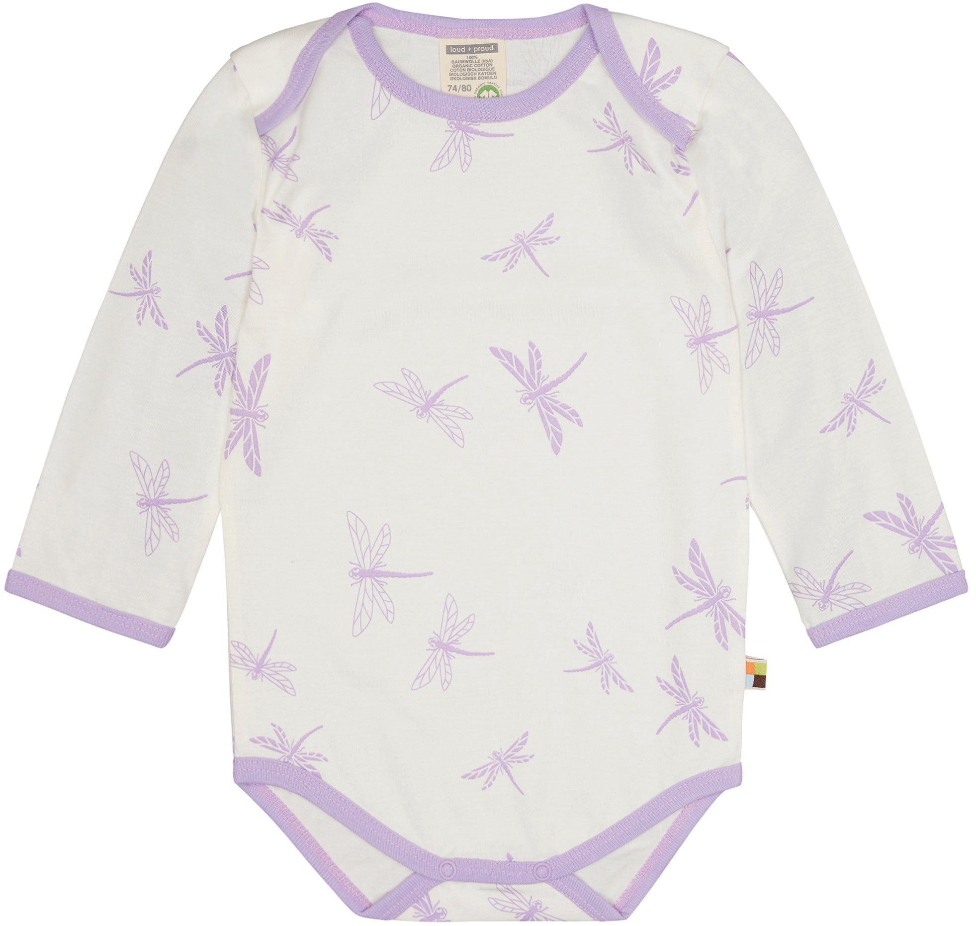 loud + proud Langarmbody mit Druck Bio Baumwolle