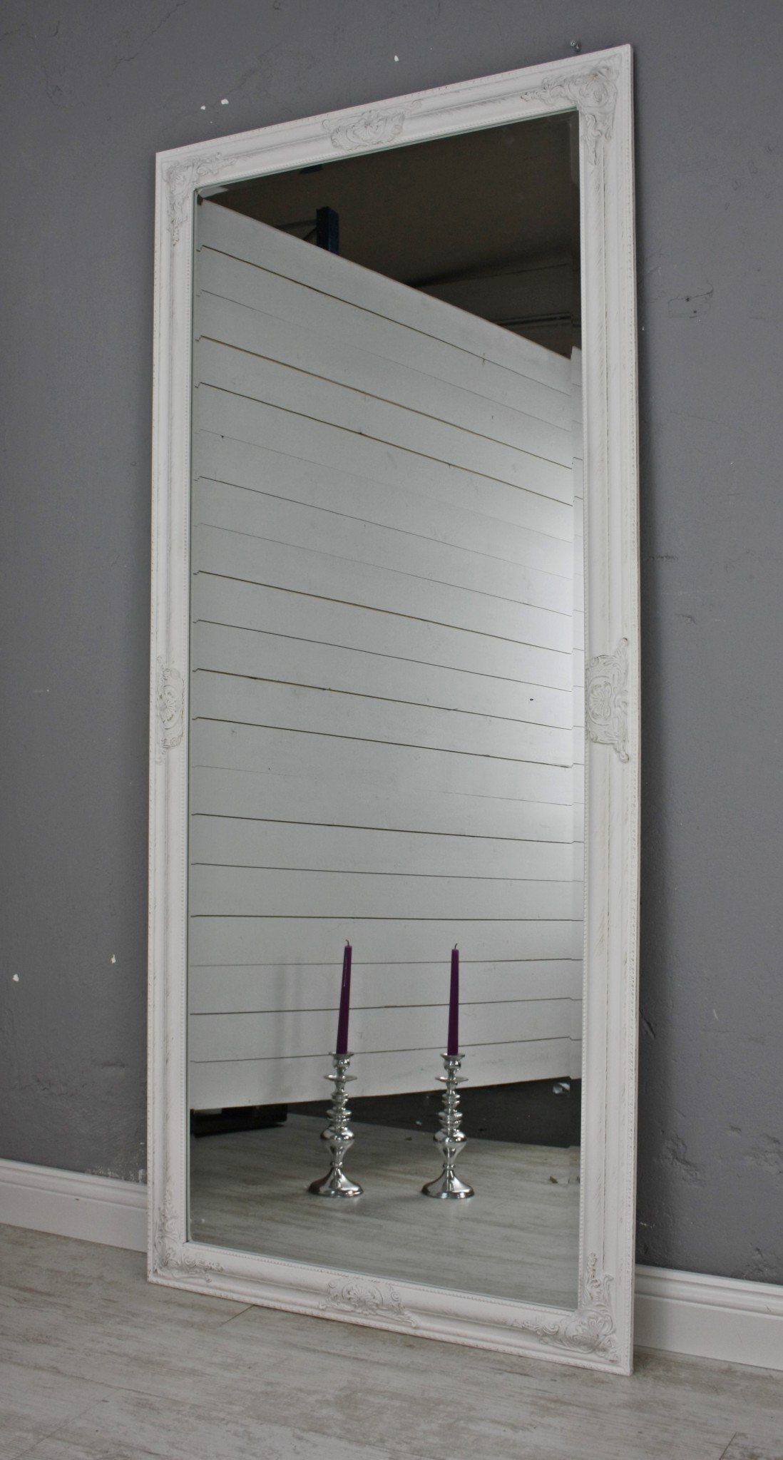 im Wandspiegel white, 162x72x7 Barockrahmen Landhausstil vintage elbmöbel Wandspiegel Ganzkörperspiegel