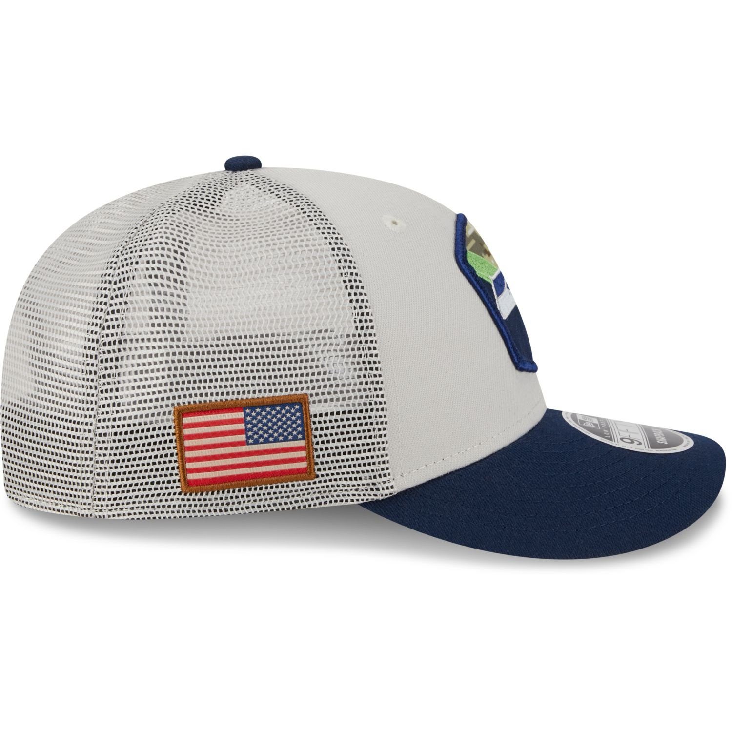 New Salute Seahawks Low Snapback to Profile Snap Seattle 9Fifty Service Cap NFL Era