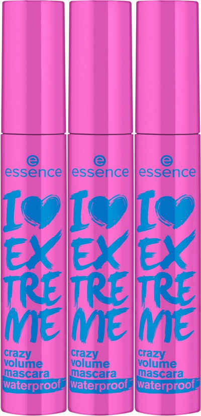 Essence Mascara »I love extreme crazy volume mascara waterproof«, 3-tlg.