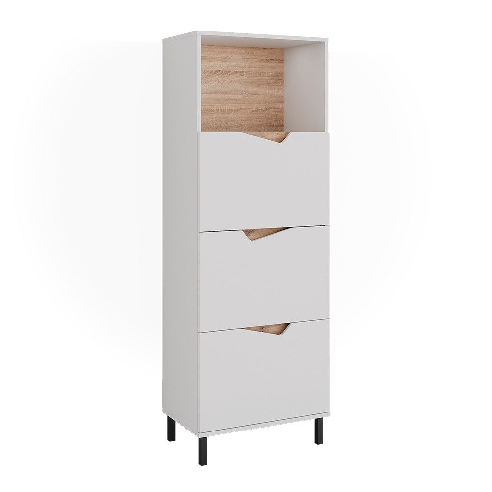 Vicco Kommode Marelle, Weiß/Artisan, 60 x 169.5 cm mit 4 Fächern (1 St)