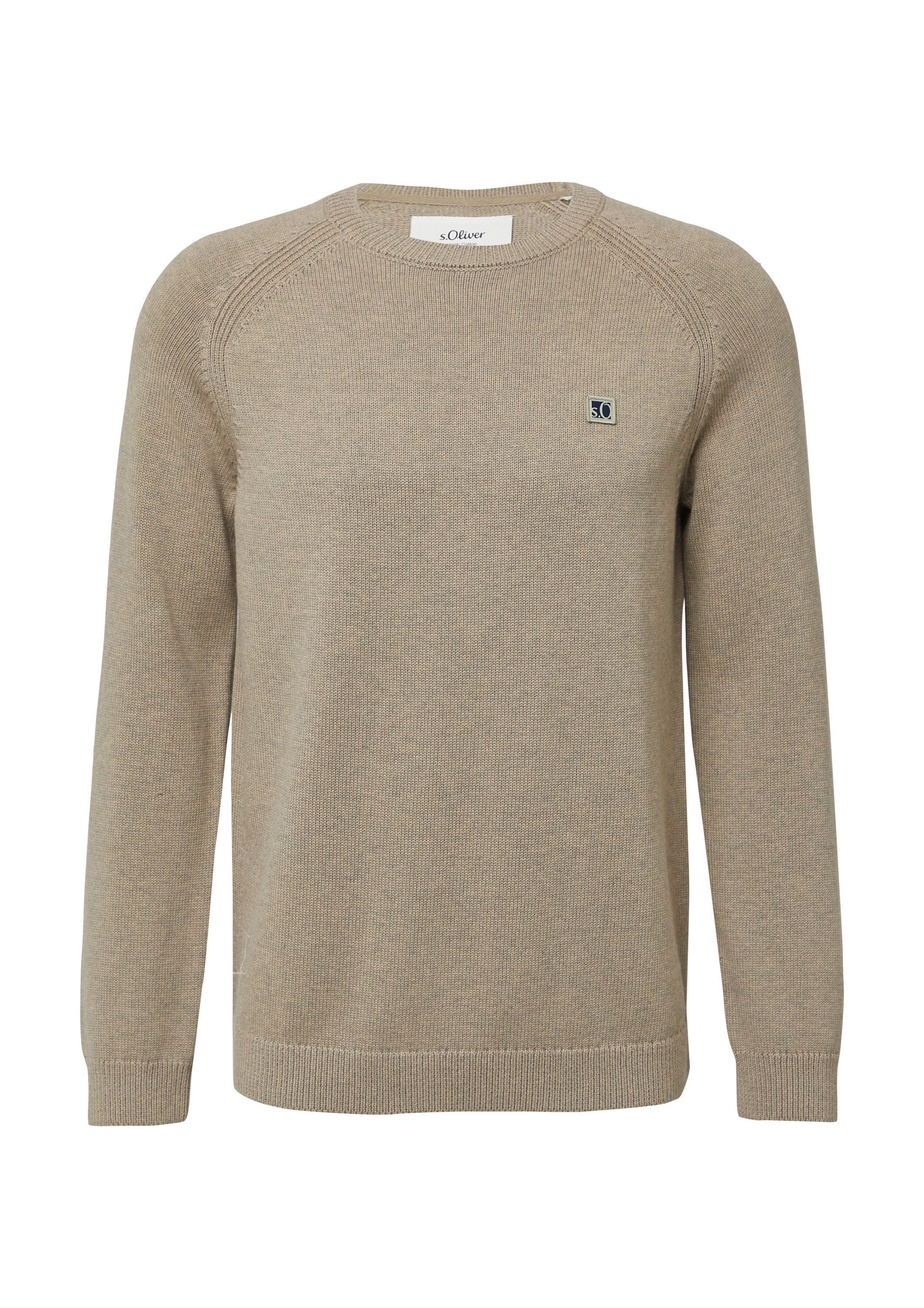 s.Oliver Longpullover Strickpullover Strickpullover aus Baumwolle mit Ragla günstig online kaufen