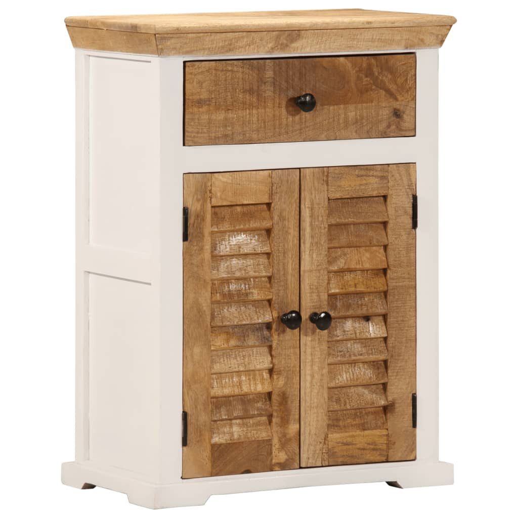 vidaXL Sideboard Sideboard Weiß und Braun 55x30x73 cm Massivholz (1 St)