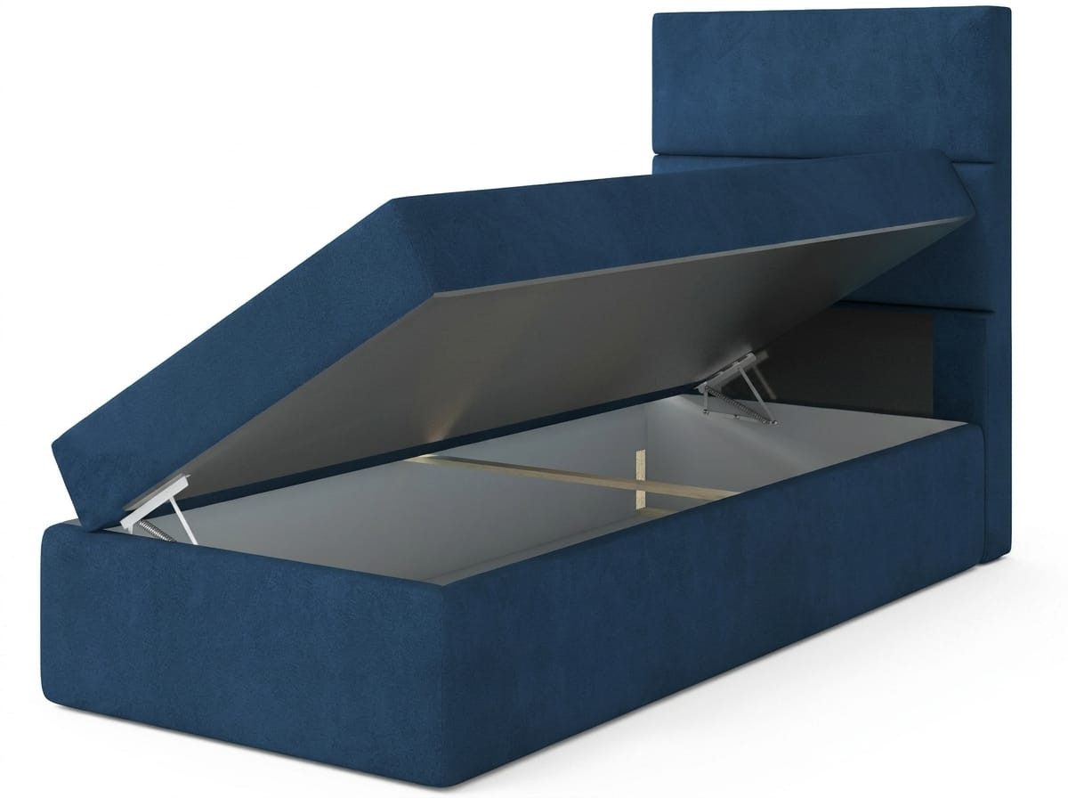 JVmoebel Boxspringbett Blaues 80 × 200 Boxspringbett mit Kopfteil und Matratze, Made in Europa