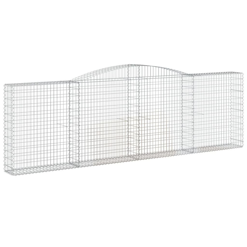 Blumentopf Gabionen mit Hochbogen 6 Stk. 400x30x120/140cm Verzinktes Eisen