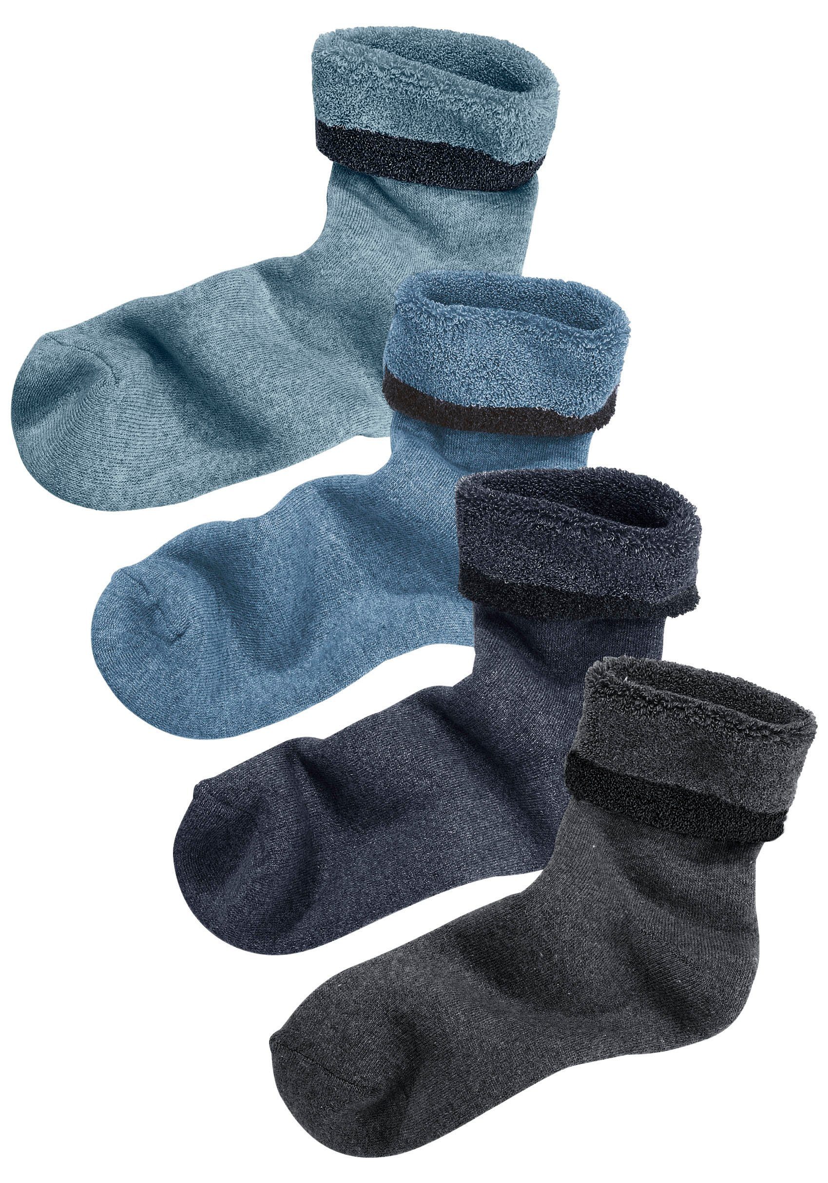 Lavana Kuschelsocken Damen Frotteesocken (Packung, 4-Paar, Gr. 35-38 bis 39-42) mit wärmendem Innenfrottee – Bild 2 von 5