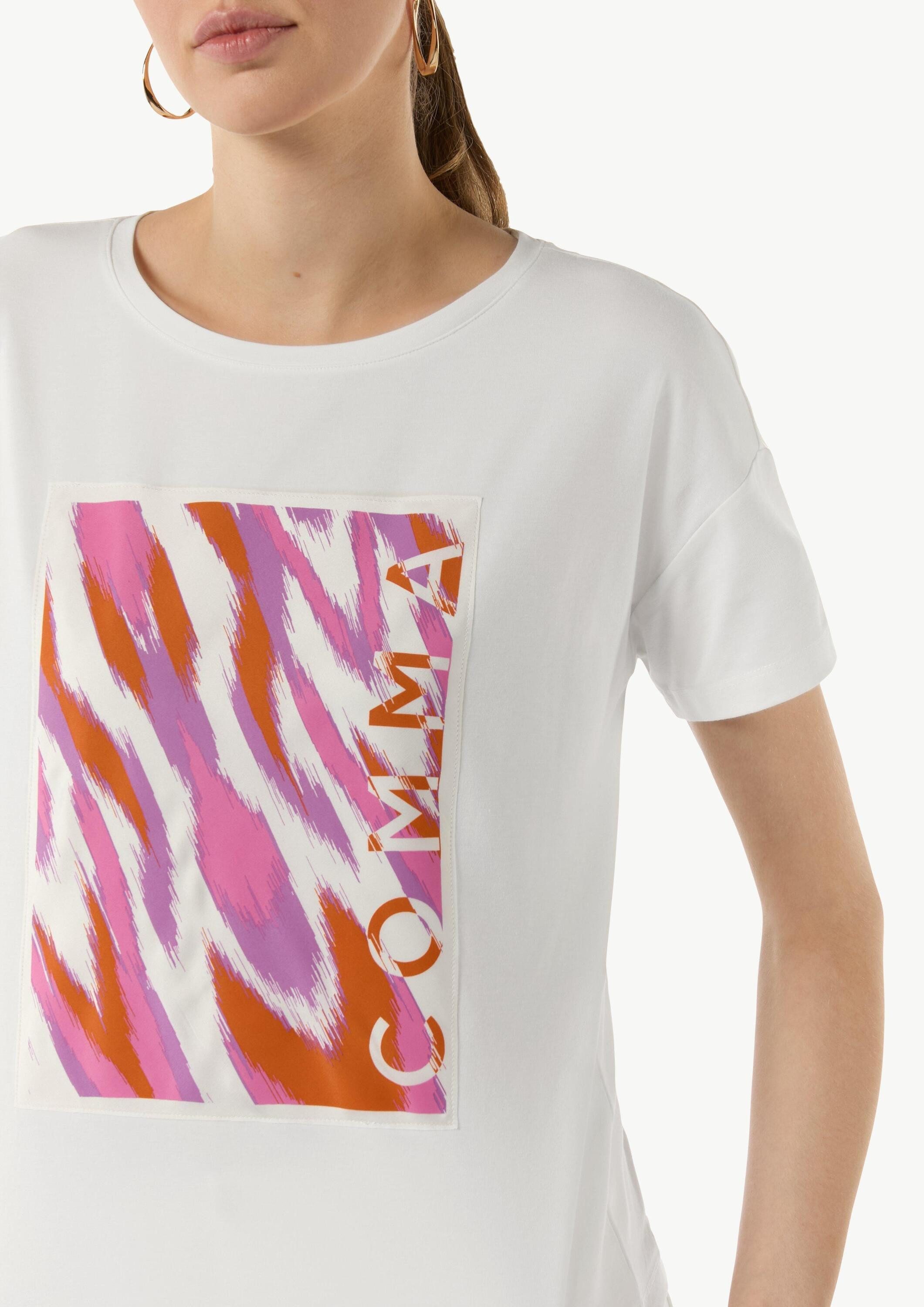comma Kurzarmshirt T-Shirt T-Shirt mit Frontprint