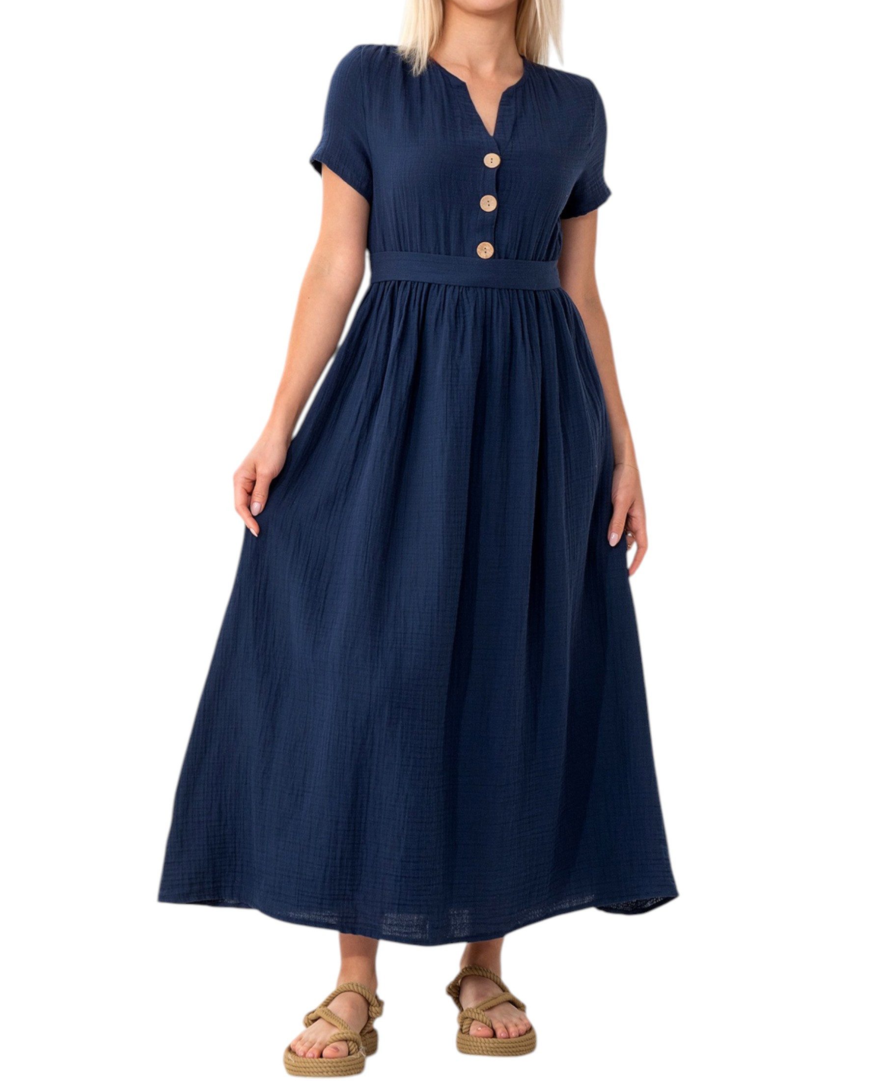 WENOR Sommerkleid Musselin Boho Kleid mit günstig online kaufen