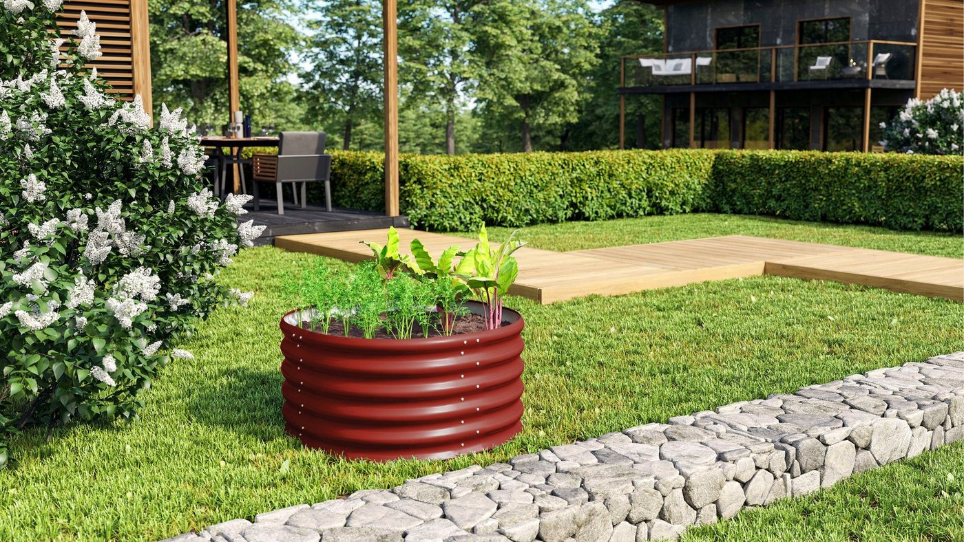 Thumbnail - Vitavia Hochbeet Terra Rund 401, BxTxH: 82x82x40 cm, rubin