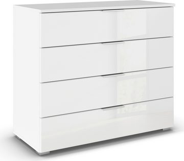 rauch Kommode Sideboard Kommodenschrank Schubladenkommode AGORDO mit Glasfront, Breite 93 cm mit 4 Schubkästen inkl. 6er-Set Filzboxen