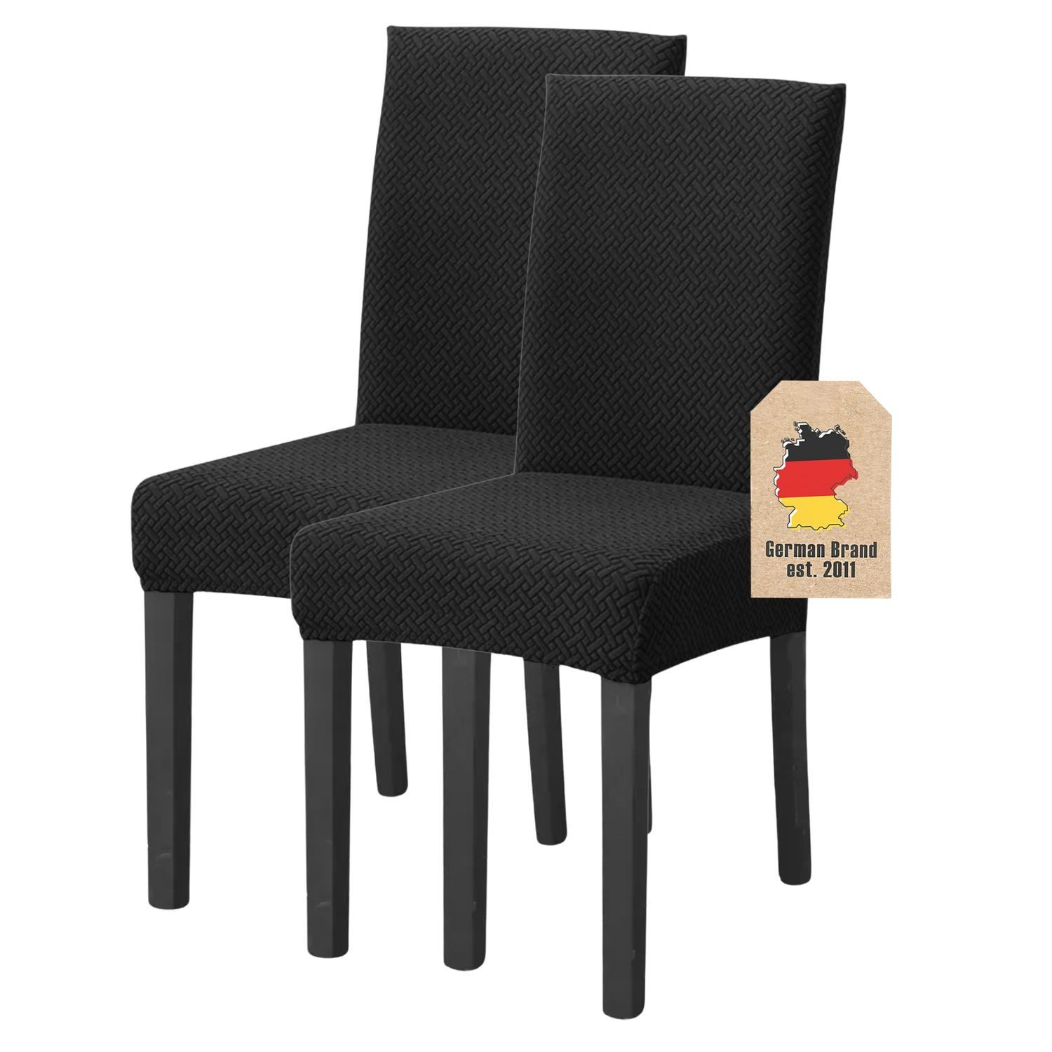 Intirilife Stuhlhusse Stuhlüberzug Stuhlhusse Elastisch 38-45 Sitzfläche 45-65cm Lehnenhöhe, Stuhlbezug GEMUSTERT - 38 - 45 cm Sitzfläche und 45 - 65 cm Lehnenhöhe