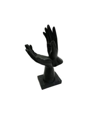 moebel17 Dekofigur Skulptur 2 Hände Schwarz Marmoroptik, Dekofigur aus Polyresin