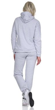 EloModa Freizeitanzug Damen Jogginganzug Freizeitanzug mit Kapuzenpullover; S M L XL 2XL (2-tlg)