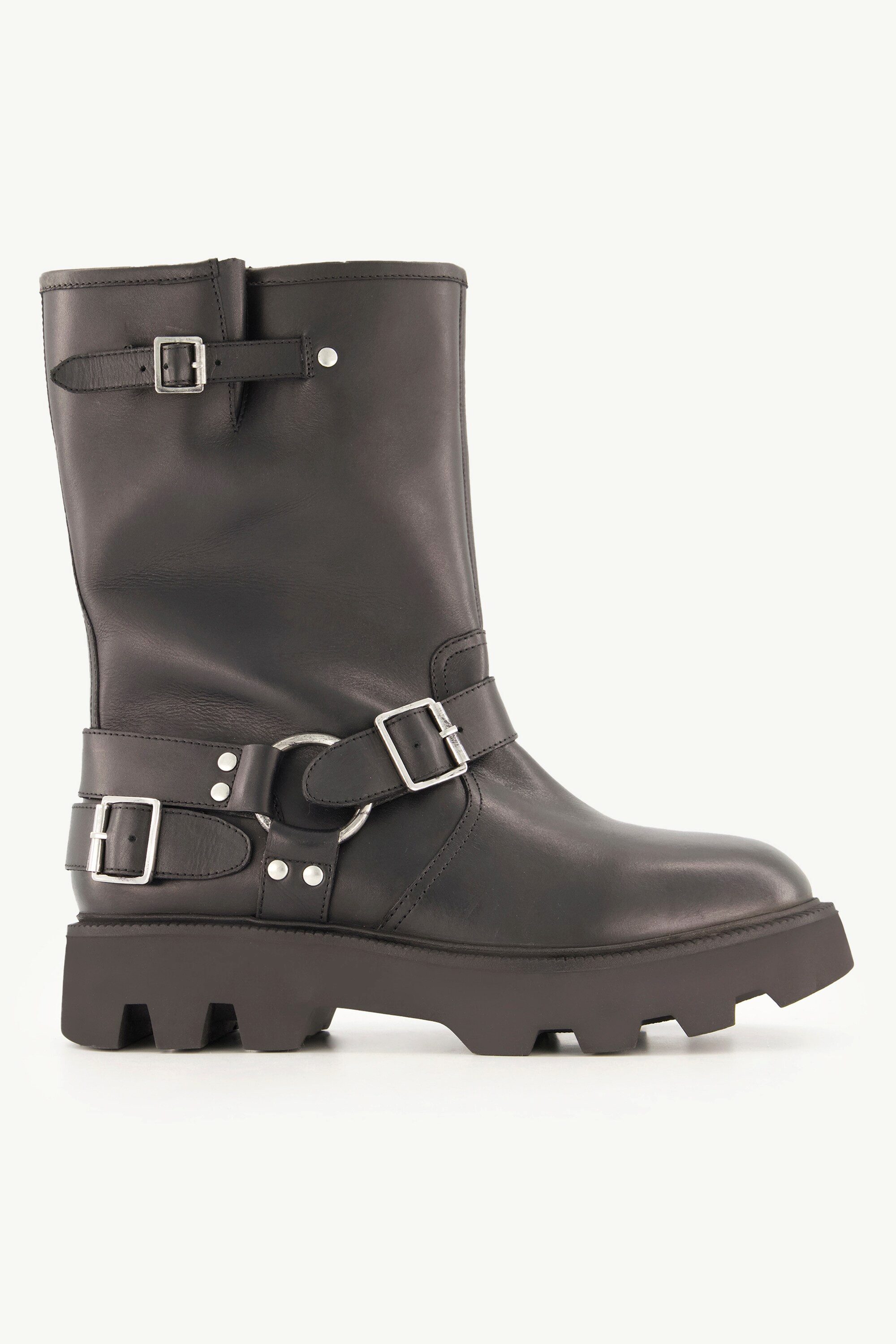 Ulla Popken Leder-Bikerboots Weite H Stiefel günstig online kaufen