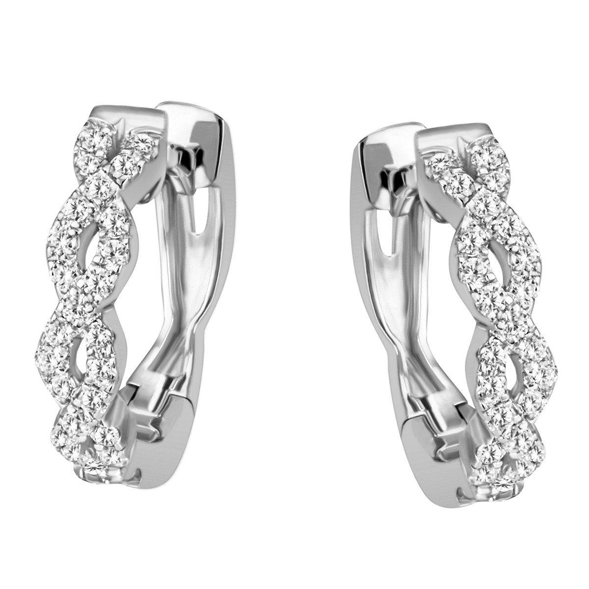 Reflexion Diamonds Klappcreolen rund aus 585/750 Weiß- oder Gelbgold, mit 0 günstig online kaufen