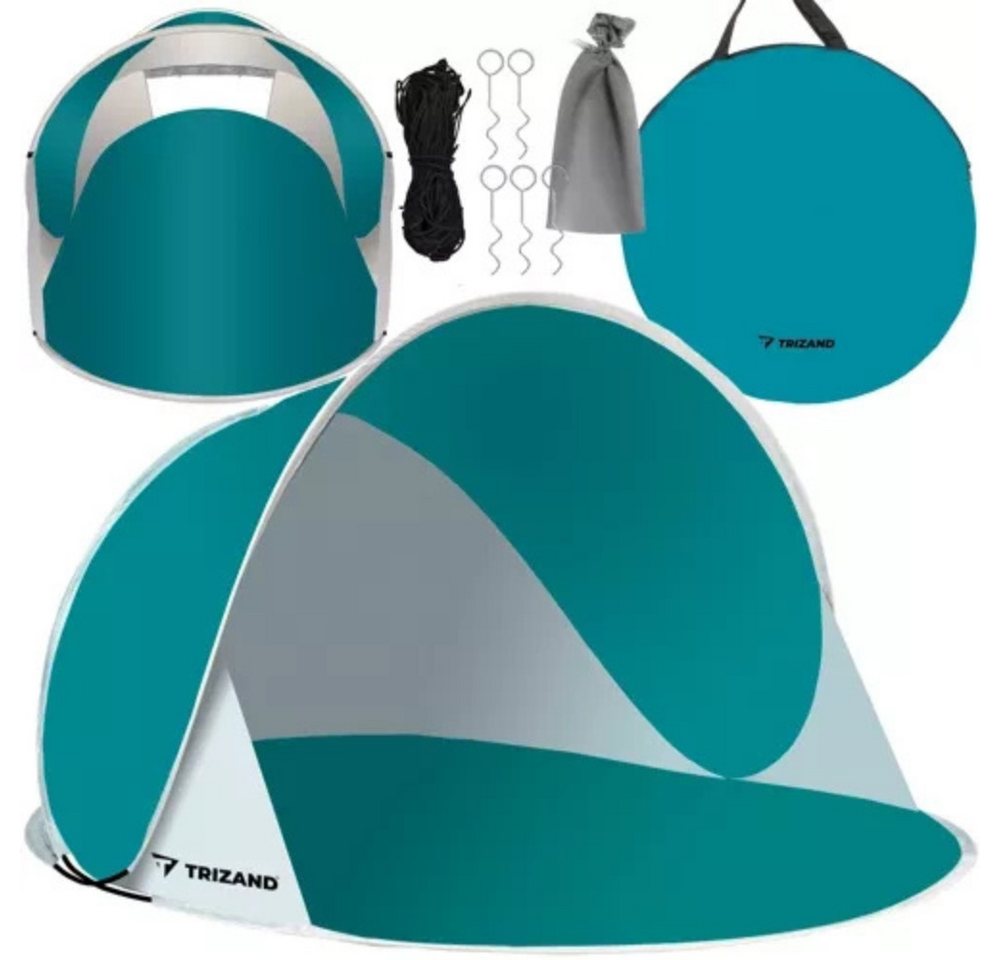Trizand Strandmuschel Strandzelt Selbstmontierbar, Personen: 2 (Spar-Set, 1 tlg., klappbar), Schützt vor Sonne (UV 30), Wind und leichtem Regen