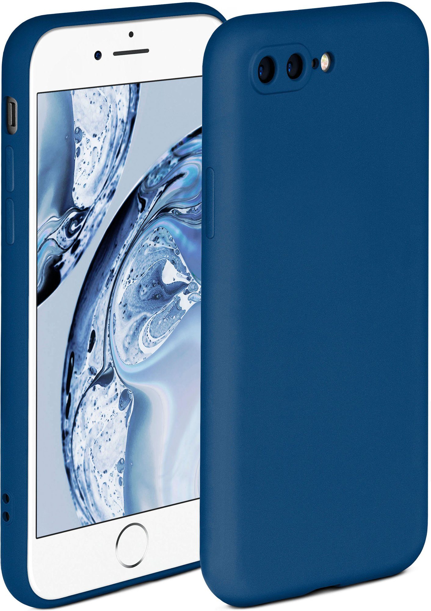ONEFLOW Handyhülle Soft Case, Hülle aus Silikon, Schutzhülle Bumper, Backcover abdeckung, Silicon Handytasche, Silikonhülle, Schutz Cover, weiche Handyhülle - matt Blau
