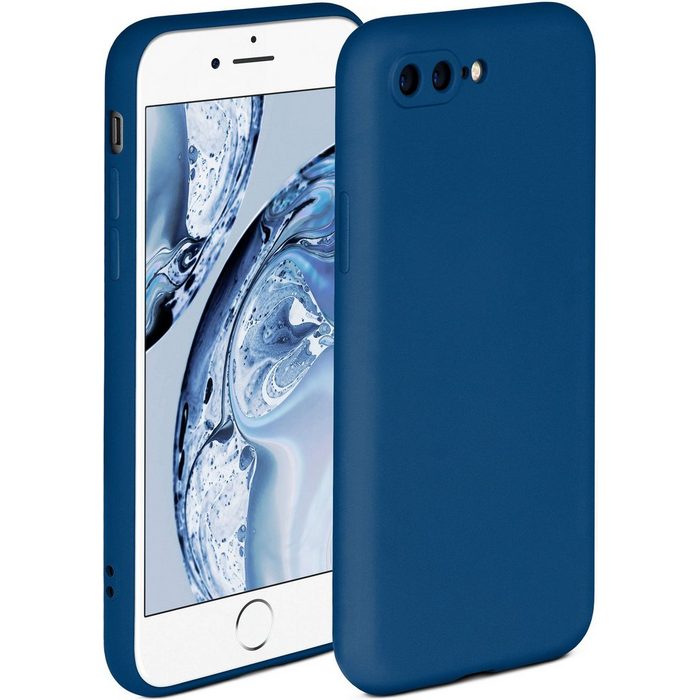 ONEFLOW Handyhülle Soft Case Hülle aus Silikon Schutzhülle Bumper Backcover abdeckung Silicon Handytasche Silikonhülle Schutz Cover weiche Handyhülle - matt Blau