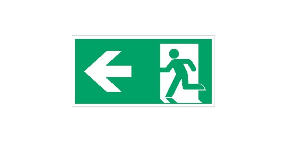 Thumbnail - König Werbeanlagen Hinweisschild Rettungsweg/Notausgang links (transparent), Symbolschild, ISO 7010