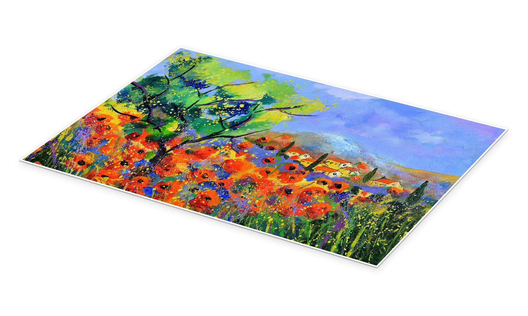 Posterlounge Wandbild Roter Mohn in der Provence, Pol Ledent, erhältlich als Poster, Leinwandbild, Wandsticker oder Acrylglasbild