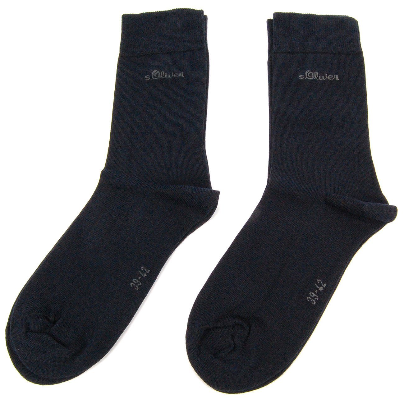 s.Oliver Langsocken S20001 (Packung, 2-Paar, 2 Paar) Herren Damen Unisex Business Socken Baumwolle 04 navy comb | Socken