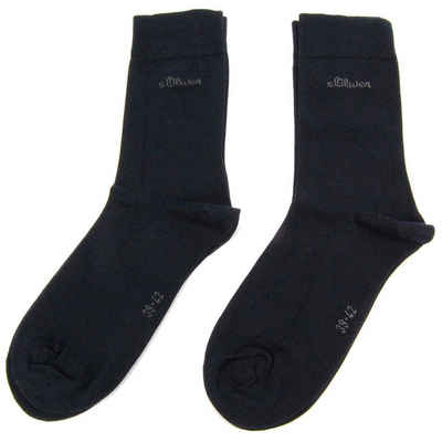 s.Oliver Langsocken S20001 (Packung, 2-Paar, 2 Paar) Herren Damen Unisex Business Socken Baumwolle