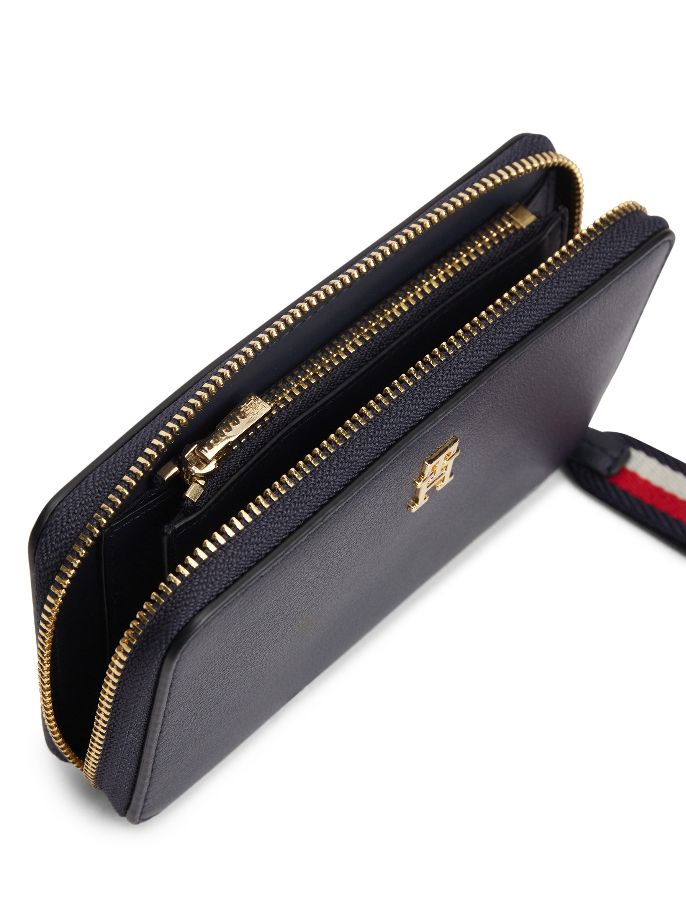 Tommy Hilfiger Geldbörse TH LOGOTAPE COMPACT ZIP AROUND, Unisex Portemonnaie, Geldbeutel mit edlem TH-Logoelement – Bild 3 von 4