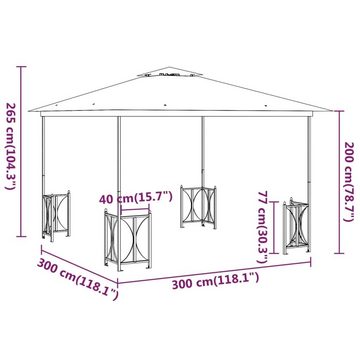 vidaXL Partyzelt Pavillon mit Seitenwänden & Doppeldach 3x3 m Anthrazit