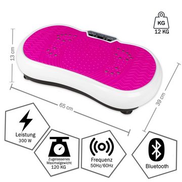 Coradoma Vibrationsplatte Vibrationsboard Fitness zum Abnehmen Rüttelplatte Vibrationsgerät, 300,00 W, (mit Trainingsbänder), Oszillation mit Power Dehnbändern und Bluetooth