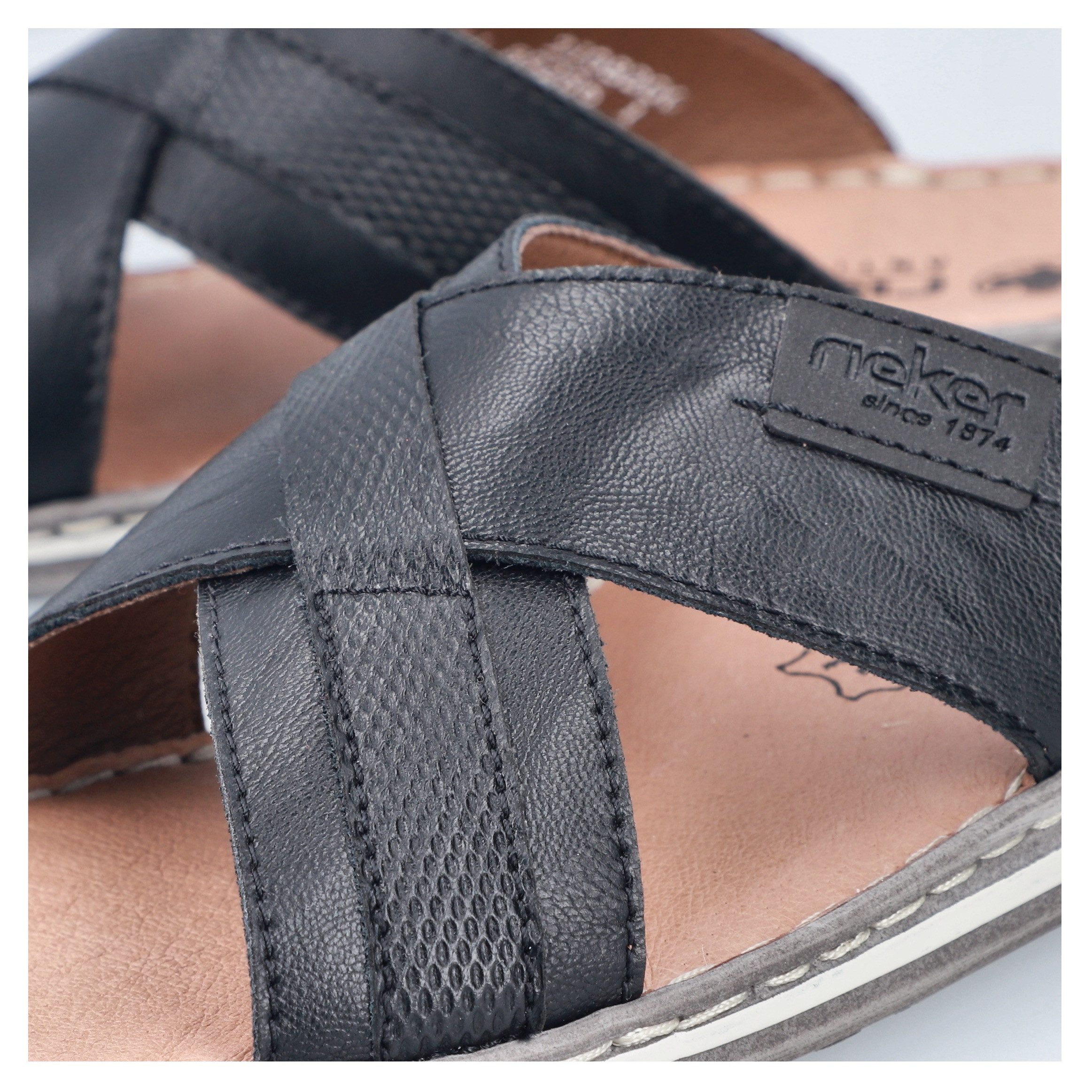 Rieker Pantolette Sommerschuh, Strandschuh, Schlappen, Hausschuh mit Label