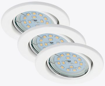 Briloner Leuchten LED Einbauleuchte 7220-036, LED wechselbar, Warmweiß, weiß, GU10, Einbaustrahler, Einbauspot